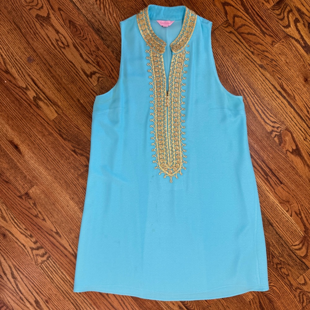 Lilly Pulitzer Turquoise Top with Gold Detail